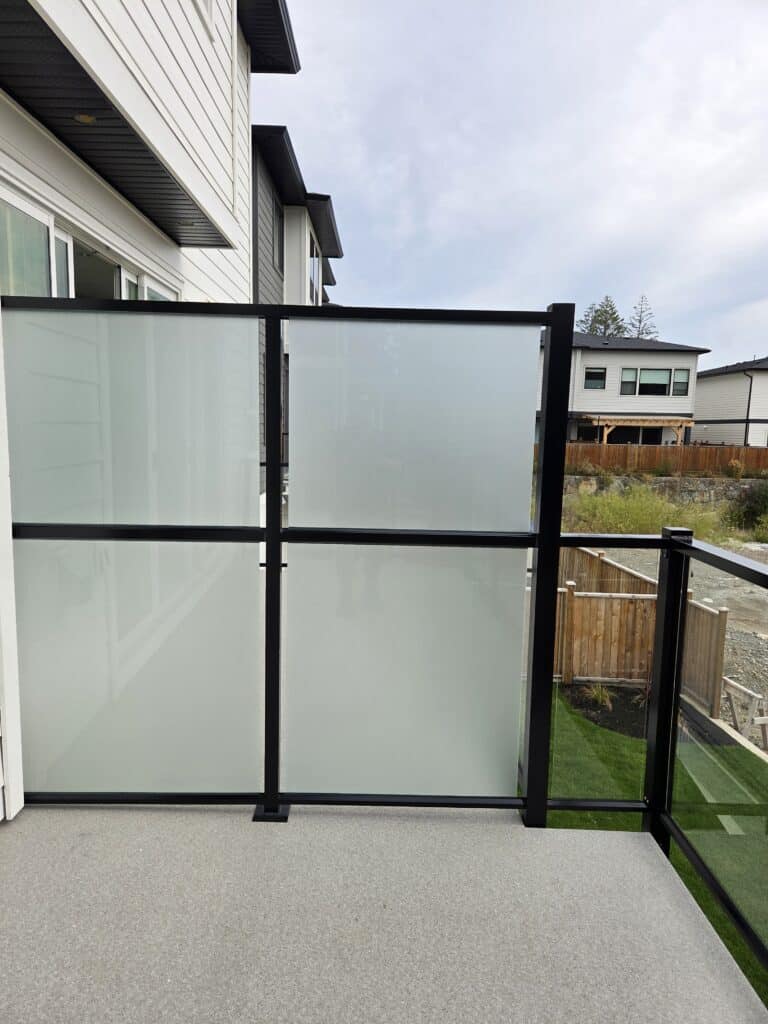 Privacy screen etched